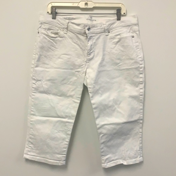 Liz Claiborne white denim long shorts petite size 14 - Picture 1 of 8